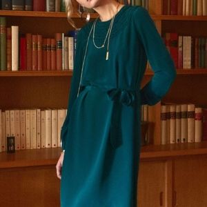 Sezane Tatiana Dress in Emerald Green